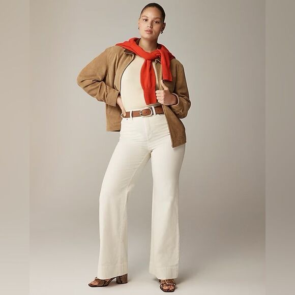 NWT J CREW Wide-leg corduroy trouser in Ivory - Picture 2 of 6